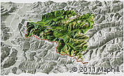 Satellite 3D Map of Bludenz, lighten, semi-desaturated