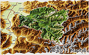 Satellite 3D Map of Bludenz, physical outside