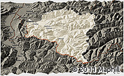 Shaded Relief 3D Map of Bludenz, darken