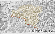 Shaded Relief 3D Map of Bludenz, desaturated