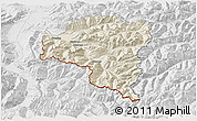 Shaded Relief 3D Map of Bludenz, lighten, desaturated