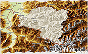 Shaded Relief 3D Map of Bludenz, physical outside