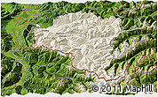 Shaded Relief 3D Map of Bludenz, satellite outside