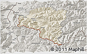 Shaded Relief 3D Map of Bludenz, semi-desaturated