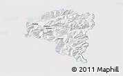 Silver Style 3D Map of Bludenz, single color outside