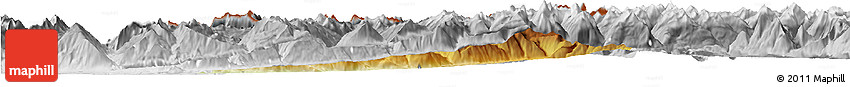 Physical Horizon Map of Bludenz, lighten, desaturated