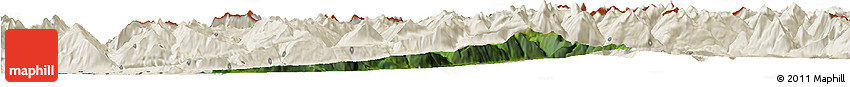 Satellite Horizon Map of Bludenz, shaded relief outside