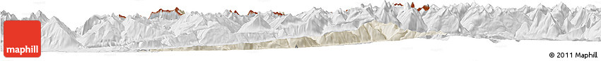 Shaded Relief Horizon Map of Bludenz, lighten, desaturated