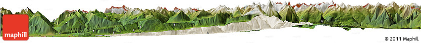 Shaded Relief Horizon Map of Bludenz, satellite outside