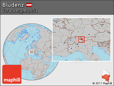 Gray Location Map of Bludenz