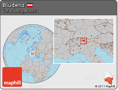 Gray Location Map of Bludenz