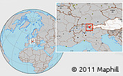 Gray Location Map of Bludenz, highlighted country