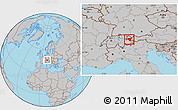 Gray Location Map of Bludenz