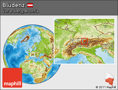 Physical Location Map of Bludenz