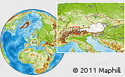 Physical Location Map of Bludenz, highlighted country, within the entire country