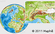 Physical Location Map of Bludenz, highlighted country, highlighted parent region