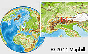 Physical Location Map of Bludenz, highlighted country