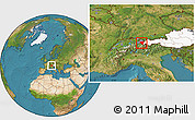 Satellite Location Map of Bludenz, highlighted country, highlighted parent region