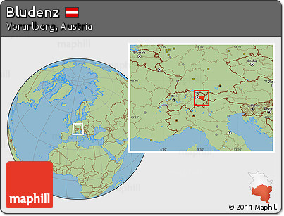 Savanna Style Location Map of Bludenz