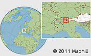 Savanna Style Location Map of Bludenz, highlighted country