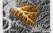 Physical Map of Bludenz, desaturated