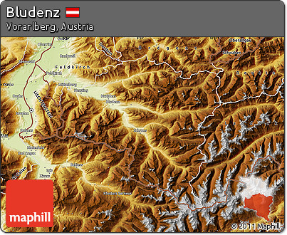 Physical Map of Bludenz
