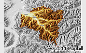 Physical Map of Bludenz, lighten, desaturated