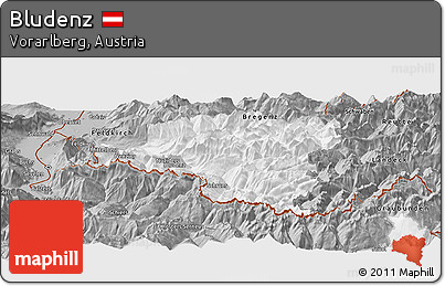 Gray Panoramic Map of Bludenz