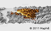 Physical Panoramic Map of Bludenz, lighten, desaturated
