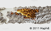Physical Panoramic Map of Bludenz, lighten, semi-desaturated
