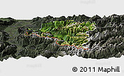 Satellite Panoramic Map of Bludenz, darken, semi-desaturated