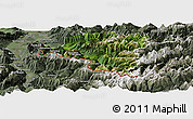 Satellite Panoramic Map of Bludenz, semi-desaturated