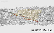Shaded Relief Panoramic Map of Bludenz, desaturated
