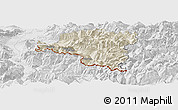 Shaded Relief Panoramic Map of Bludenz, lighten, desaturated