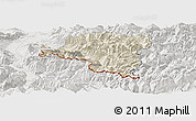 Shaded Relief Panoramic Map of Bludenz, lighten, semi-desaturated