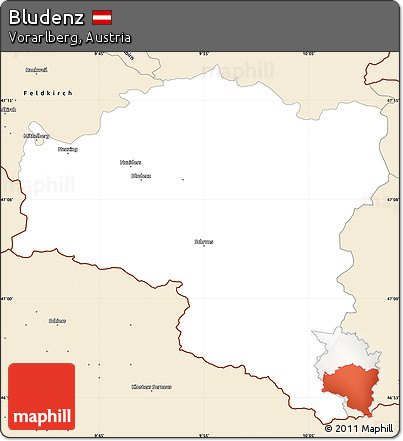 Classic Style Simple Map of Bludenz