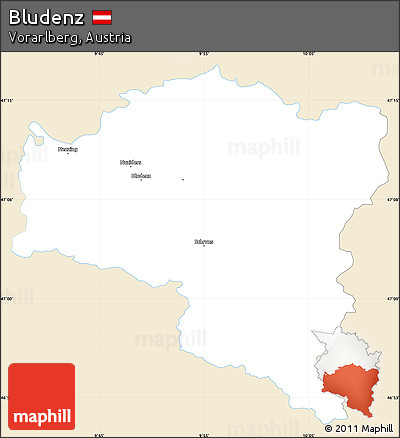 Classic Style Simple Map of Bludenz, single color outside
