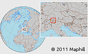 Gray Location Map of Dornbirn, within the entire country