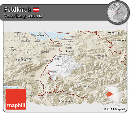 Classic Style 3D Map of Feldkirch