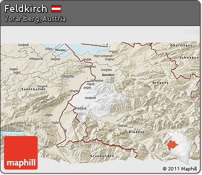 Classic Style 3D Map of Feldkirch