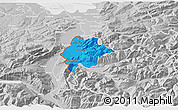 Political 3D Map of Feldkirch, lighten, desaturated
