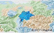 Political 3D Map of Feldkirch, lighten