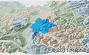 Political 3D Map of Feldkirch, lighten, semi-desaturated