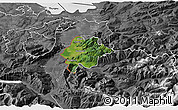 Satellite 3D Map of Feldkirch, desaturated