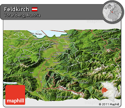 Satellite 3D Map of Feldkirch