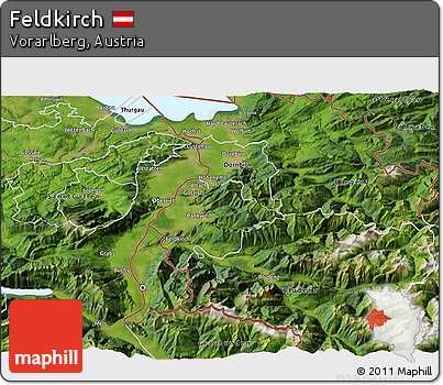 Satellite 3D Map of Feldkirch