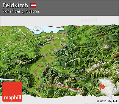 Satellite 3D Map of Feldkirch