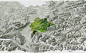 Satellite 3D Map of Feldkirch, lighten, semi-desaturated
