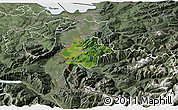 Satellite 3D Map of Feldkirch, semi-desaturated