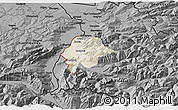 Shaded Relief 3D Map of Feldkirch, darken, desaturated